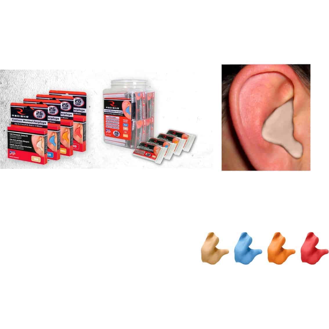 Radians Diy Custom Moulded Ear Plugs Nrr 26 Kit Makes One Pair Red Topia